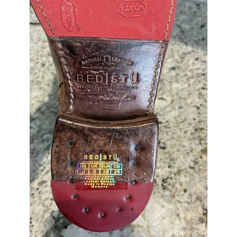 BED|STU Yurisa Leather Booties Tan Rustic 1175 Women's Size 8